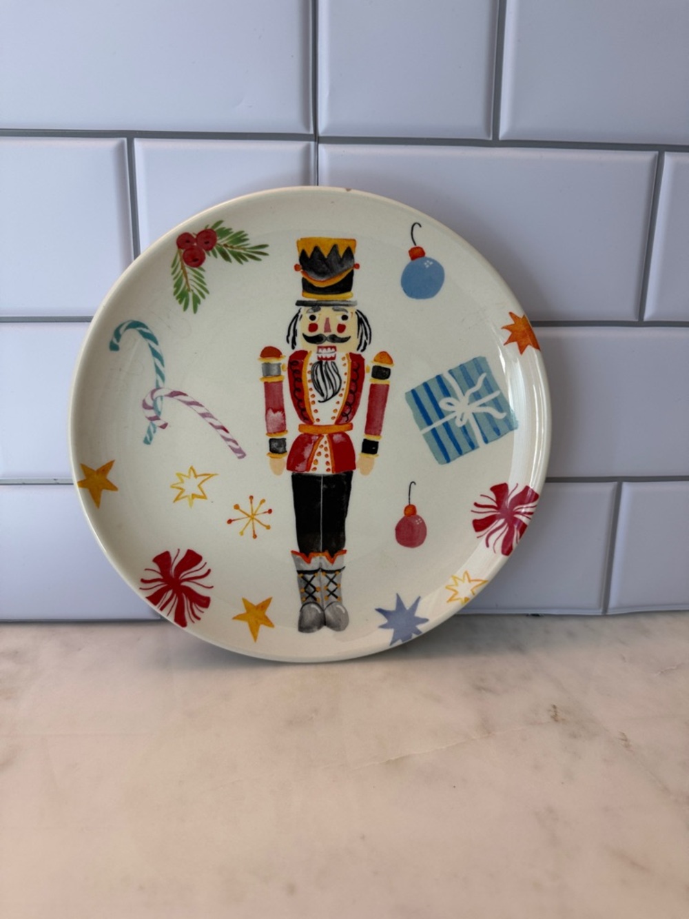 Festive Nutcracker Decorative Plate - Red, Black, Cream